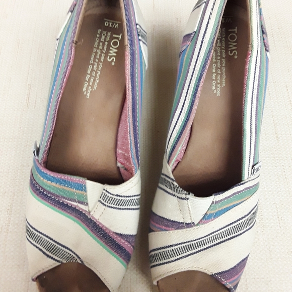 TOMS Rainbow Wedge Espadilles 10W - Picture 2 of 6